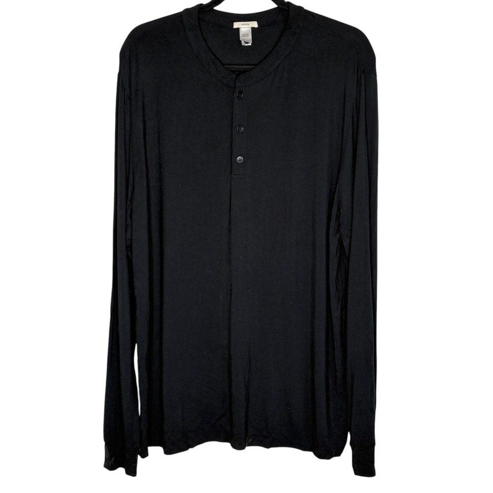 Eberjey Henry Henley Sleep Shirt Pajama Men M Minimalist Modal Blend Long Sl NEW